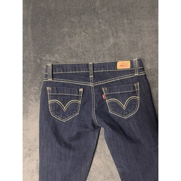 levi 524 Too SuperLow Straight size 7 S/C Embroidered Pockets Medium Wash - Picture 6 of 8